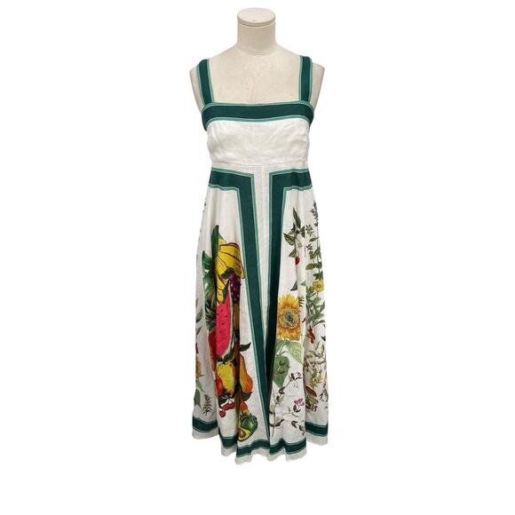 Alemais Fruitta Dress Linen Midi Sundress Floral Fruit Size AU 12 US 8 - Picture 1 of 16